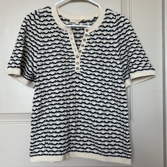 Sezane Mae Jumper Ecru / Navy - Size L - Picture 2 of 8